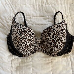 Victoria's Secret Leopard and Black Lace Bra